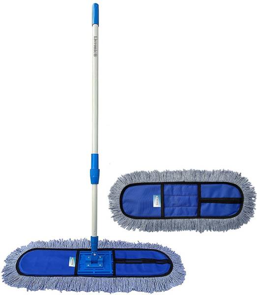Livronic Wet and Dry mop for floor cleaning 18 Inch Head with 4 Feet Long Handle