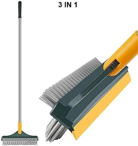 Trezox 3-in-1 Multi-Function Floor And Tiles Cleaning Brush with Long Handle with Holder