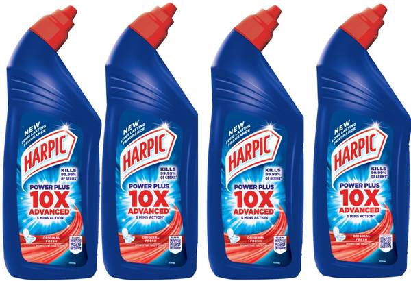 Harpic Disinfectant Toilet Cleaner, Original 1Litre*4 Liquid Toilet Cleaner