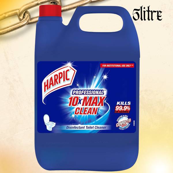 Harpic Disinfectant Toilet Cleaner Kills 99.9% of germ Removes 10x more stainsd* Liquid Toilet Cleaner