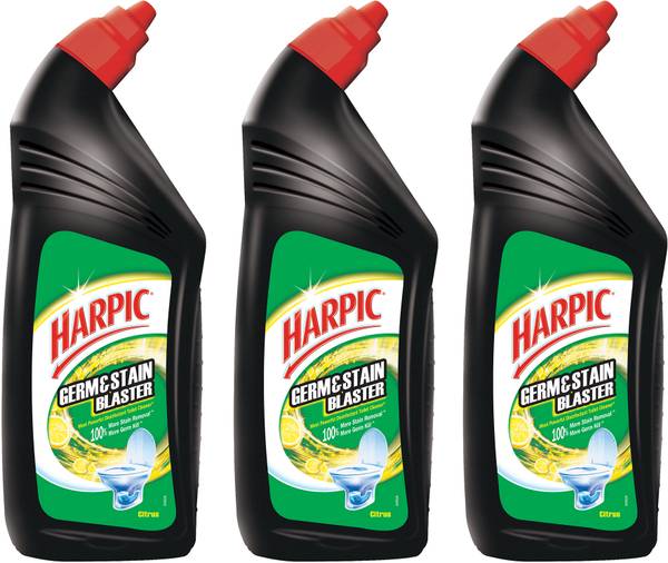 Harpic Stain Blaster Citrus 750ml Pack of 3 Citrus Liquid Toilet Cleaner