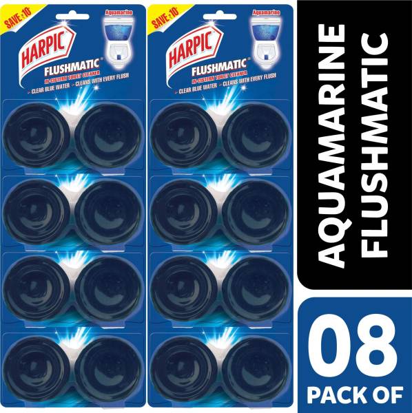 Harpic Flushmatic Twin In-Cistern Toilet Cleaner (Aquamarine) - 800 g Aquamarine Block Toilet Cleaner