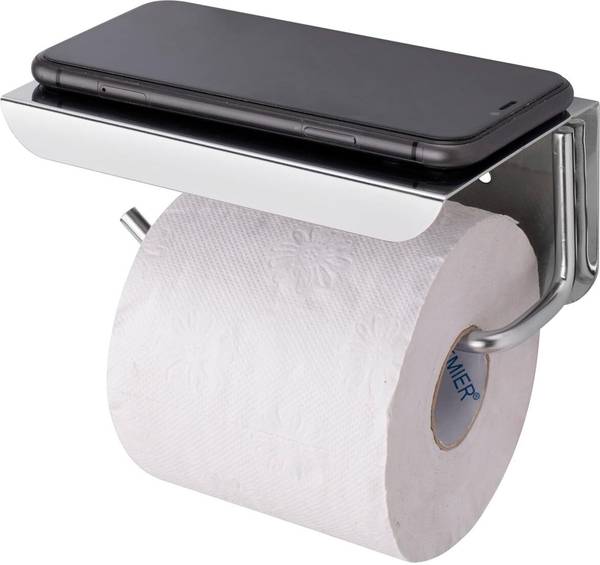 SOLIYA Stainless Steel Toilet Paper Holder with Mobile Stand For Bathroom Stainless Steel Toilet Paper Holder