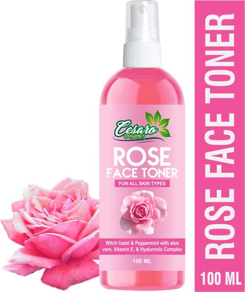 Cesaro Organics Rose Face Toner for Refreshing & Hydrating with Hazel & Peppermint Men & Women