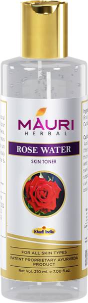 Khadi Mauri Herbal Rose Water - Skin Toner & Natural Cleanser Gulab Jal, 210 ml Men & Women