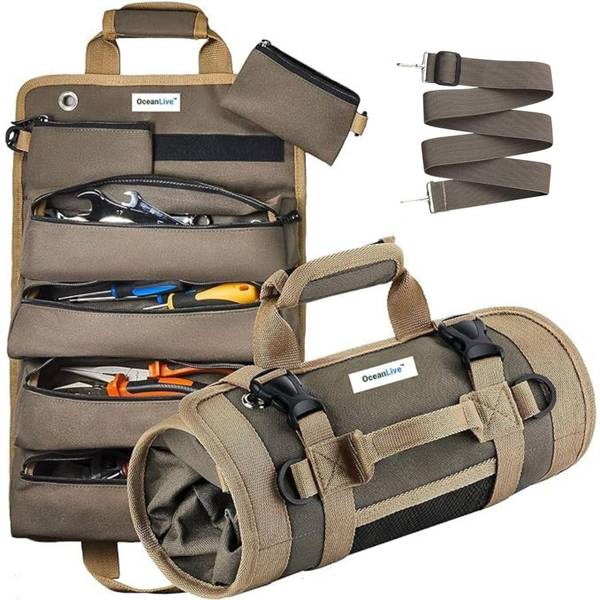 OceanLive Heavy Duty Tool Bag For Electronic, Tool And Travel Bag, Color - Black Polyester Tool Bag
