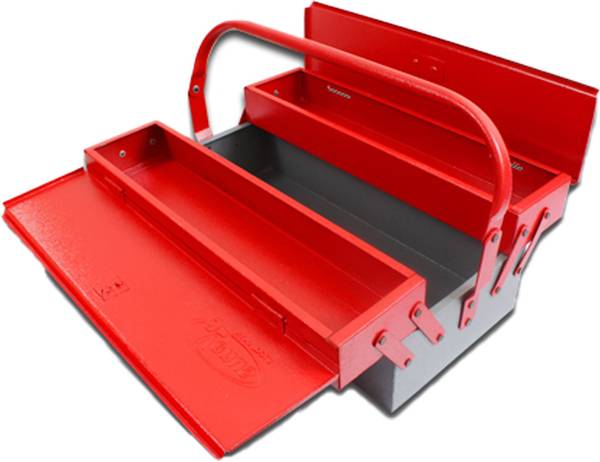 Venus hand tools VTB Metal Tool Box with 3 Compartment Box (Red) Tool Box with Tray