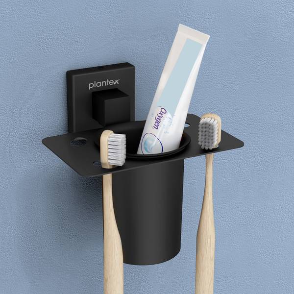 Plantex Aqua Tumbler Holder for Bathroom/Toothbrush Holder/Toothpaste Holder- (APS-502) Stainless Steel Toothbrush Holder