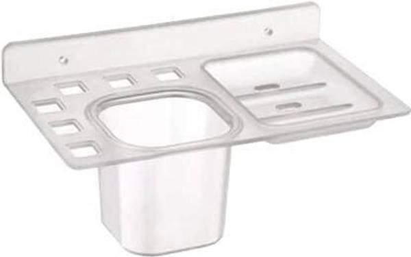 Sellzy 3in1 Plastic Unbreakable Tumbler Soap Stand Home Acrylic Bathroom Accessories Plastic Toothbrush Holder