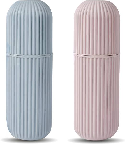 DEW MAT Capsule Portable Toothbrush Storage case 2pic Plastic Toothbrush Holder