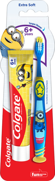 Colgate Kids (6+ years) Minion Toothbrush, Extra Soft - 1 Pc & Minion Toothpaste - 40gm Extra Soft Toothbrush