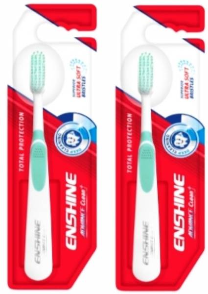 Enshine Pack of 2, Advance Clean+ Superior Bristles, Super Soft Ultra Soft Toothbrush