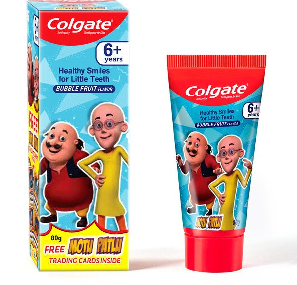 Colgate Kids , Gentle Protection for 6+ Years, Motu Patlu Bubble Fruit Flavour Toothpaste