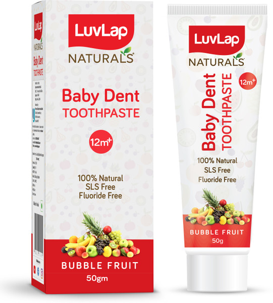 LuvLap Naturals Baby Dent 100% Natural Toothpaste for Kids, SLS & fluoride Free, 50g Toothpaste