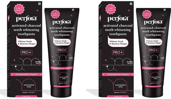 Perfora Activated Charcoal Whitening Toothpaste - Watermelon Mint, SLS & Flouride Free Toothpaste