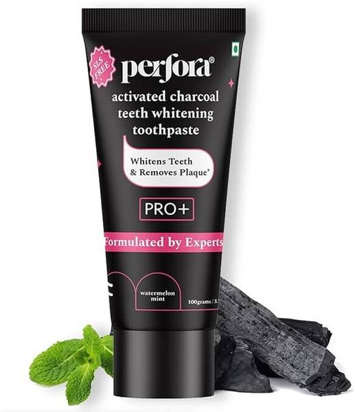 Perfora Charcoal Toothpaste, Active Freshness,SLS & Fluoride Free, Watermelon Mint Toothpaste