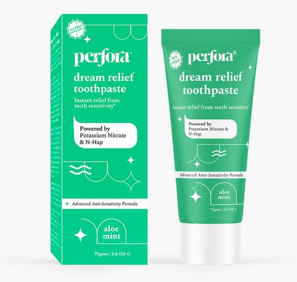 Perfora Dream Relief Tooth paste, Instant Sensitivity Relief , Aloe Mint , SLS Free Toothpaste