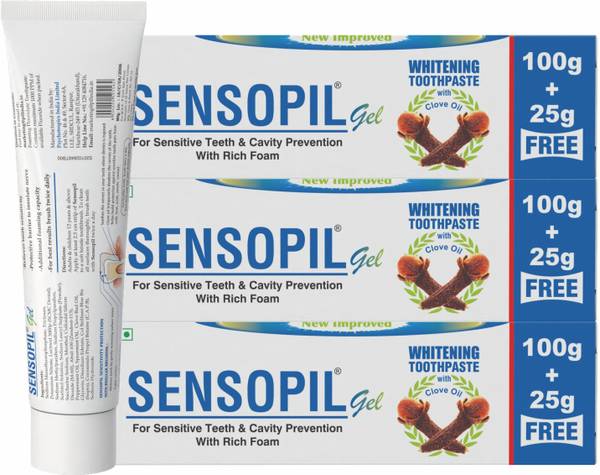 Sensopil Gel Whitening Toothpaste, Dual Action Formula For Deep Repair Of Sensitive Teeth Toothpaste
