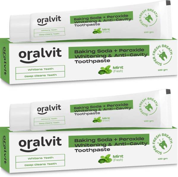 Oralvit Baking Soda & Peroxide Toothpaste for Whitening & Anti-Cavity Mint Flavour Toothpaste
