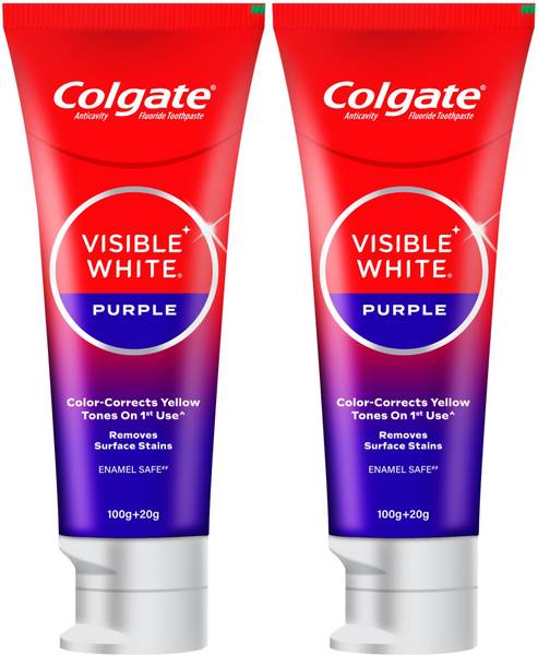 Colgate Visible White Purple Tooth paste, Color-Corrects Yellow Tones on 1st Use^ Toothpaste