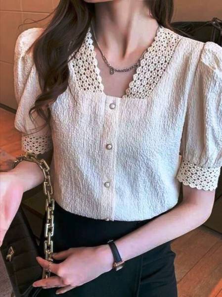 Absorbing Casual Solid Women White Top