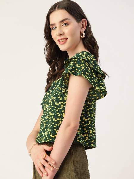 Dressberry Casual Printed Women Green Top Price History
