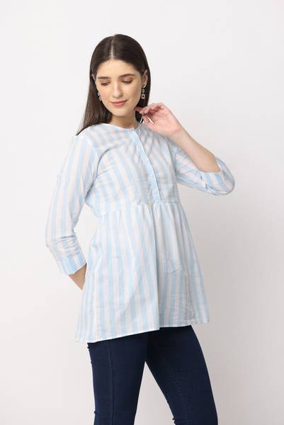 Wearhouse Casual Striped Women Blue Top
