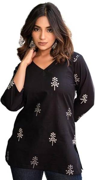 Bohra Enterprises Casual Embroidered Women Black Top