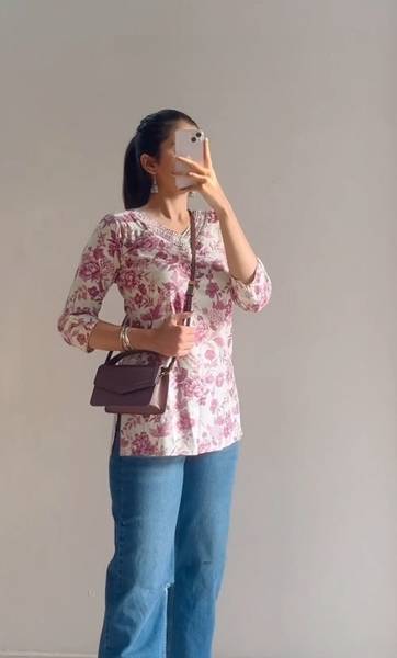 BHADRIYAA Casual Embroidered Women Maroon Top