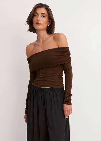 SIGHTBOMB Party Solid Women Brown Top