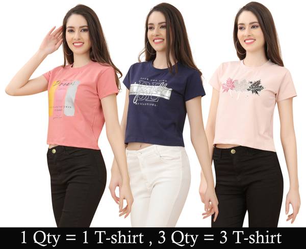 Tween Trends Casual Printed Women Purple, Dark Blue, Orange Top