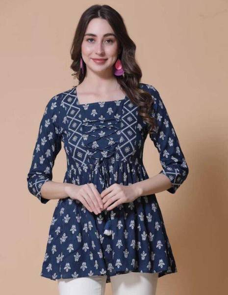 VILONI Casual Printed Women Blue Top