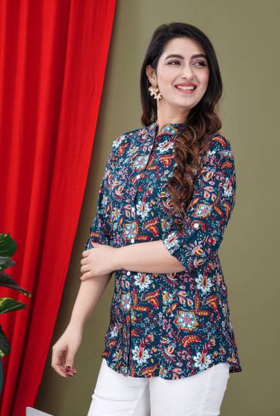 Gudwear Casual Printed Women Multicolor Top