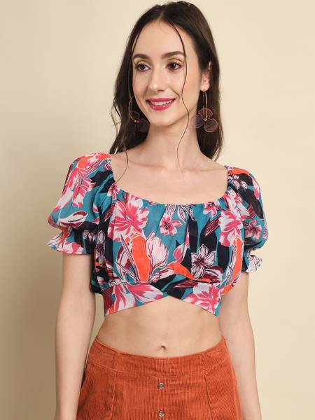 TREND ARREST Casual Printed Women Multicolor Top