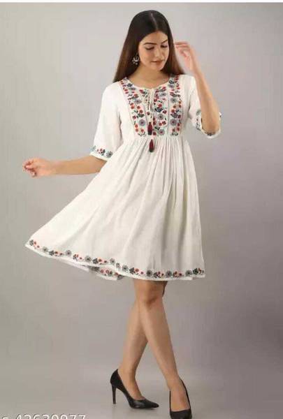 Yaari Creation Casual Embroidered Women White Top