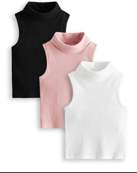 RKK COLLECTIONS Casual Solid Women Black, Pink, White Top