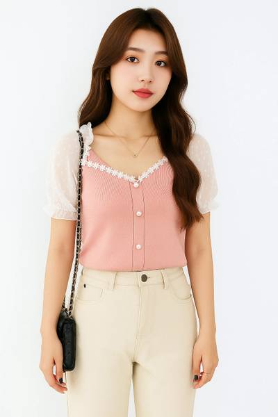 Ina fashion Casual Solid Women Pink Top