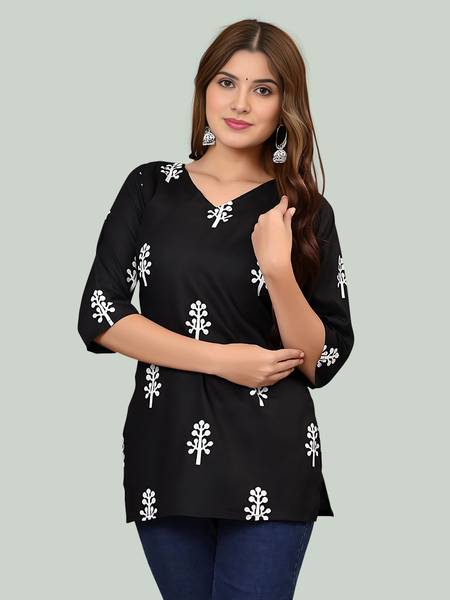 Dream Beauty Fashion Casual Printed Women Black Top