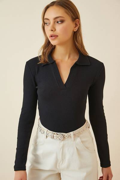 swaggish Casual Solid Women Black Top