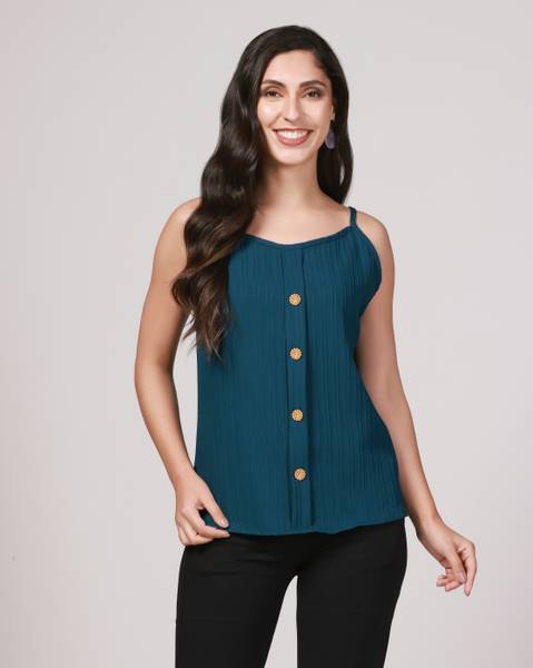 GOPAL COLLECTION Casual Embellished Women Blue Top