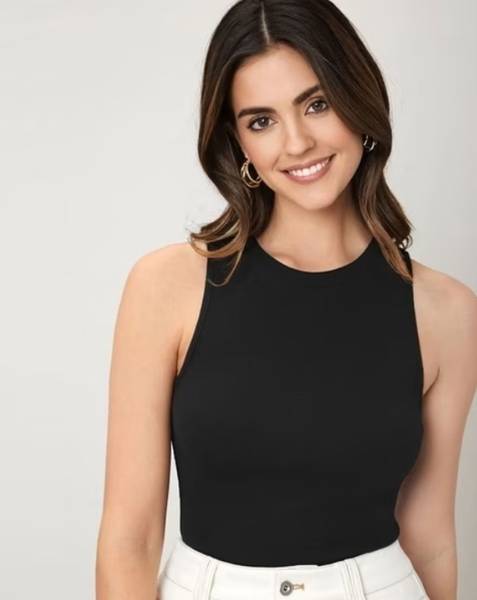 PRIME LOVE Casual Solid Women Black Top