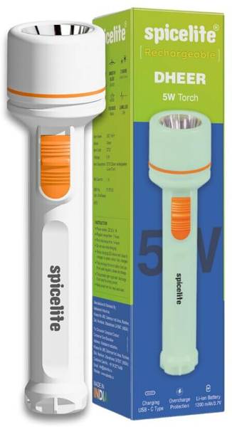 SPICELITE Dheer Torch-Heavy Duty Rechargeable Flashlight | Long Battery Life Torch Torch