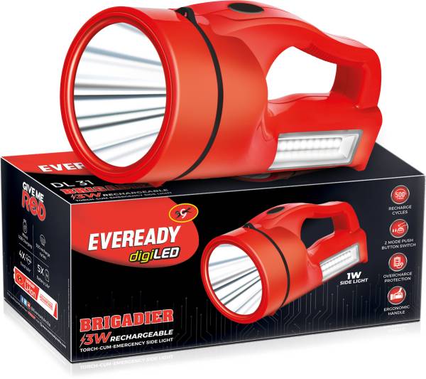 EVEREADY Digi LED DL31 Rechargeable Flashlight with Side Light Torch