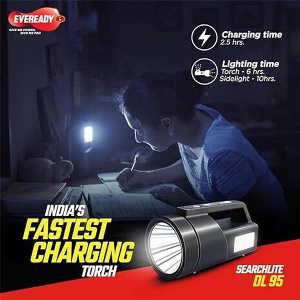 SAHU EVEREADY DL95 |Led Torch Emergency Sidelight | 4W Emergency [ Li-Ion Battery] Torch