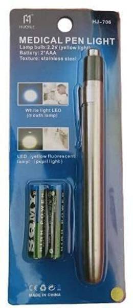 APNA KANHA Aluminum Alloy Mini Portable Medical Pen Light for Pupil Guage,Dentist,Dental LED Yellow Warm Light Flashlight Pocket Medical Torch Light w...