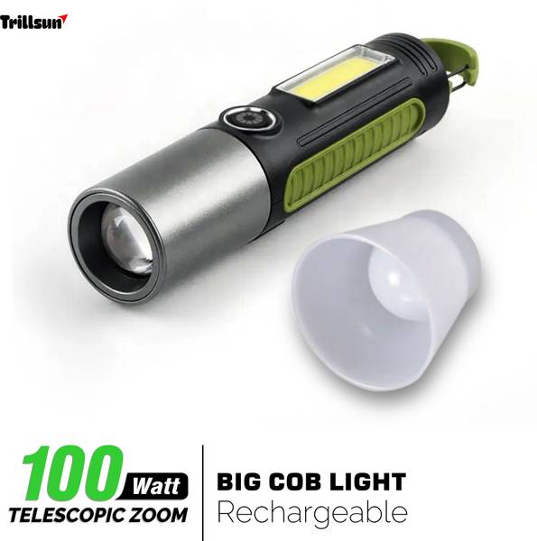 Trillsun LED Torchlight Rechargeable Handheld Flashlight with soft night Lamp Torch