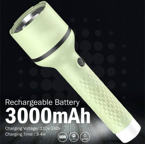 Oximus Portable Rechargeable Torch with 4 Mode Light Type C Fast Charging Torch