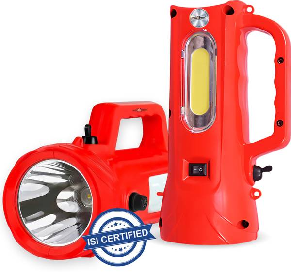Pick Ur Needs 2 in 1 Rechargeable Emergency Long Range Search Kisan Torch Light Torch