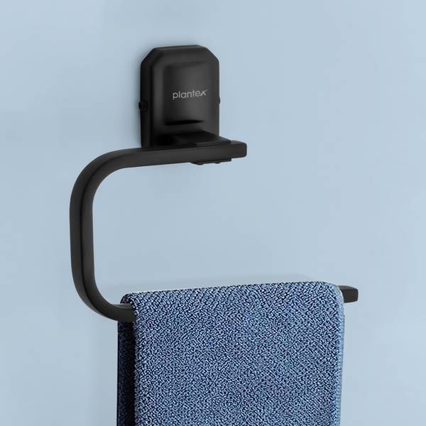 Plantex Stainless Steel 304 Grade Cute Napkin Ring/Towel Hanger/Bathroom Accessories Black Towel Holder