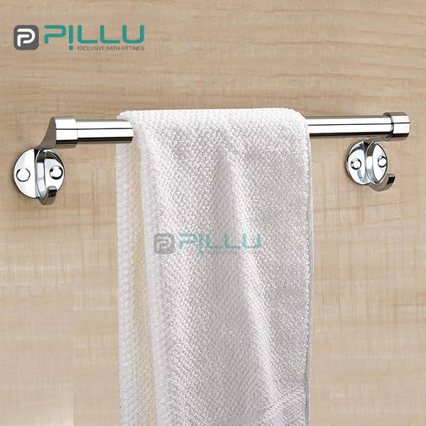 Pillu Stainless Steel Towel Hanger for Bathroom (18 Inch-Chrome) silver Towel Holder